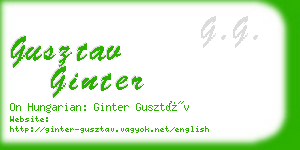 gusztav ginter business card